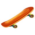 Beautiful illustration of a classic wooden skateboard