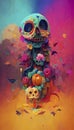 beautiful illustration of the Day of the Dead. Royalty Free Stock Photo