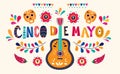 Beautiful illustration with design for Mexican holiday 5 may Cinco De Mayo.