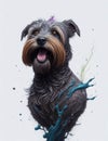 Cesky Terrier Retriever Dog white background Splash Art 2 Royalty Free Stock Photo