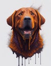 Chesapeake Bay Retriever Dog white background Splash Art 1 Royalty Free Stock Photo