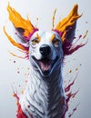Portuguese Podengo Pequeno Dog white background Splash Art 1