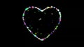 Beautiful illustration of heart shape with colorful diamonds on plain black background Royalty Free Stock Photo