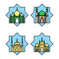 Mosque building icon illustration Royalty Free Stock Photo