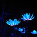 A beautiful illustration of mystic blooms with bioluminescence in night.