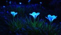 A beautiful illustration of mystic blooms with bioluminescence in night.