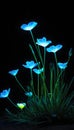 A beautiful illustration of mystic blooms with bioluminescence in night.