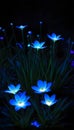 A beautiful illustration of mystic blooms with bioluminescence in night.