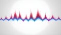 vivid audio wave presented against a crisp white backdrop