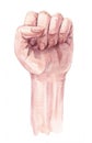 Woman clenched hand illustration