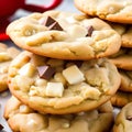 Delicious White Chocolate Macadamia Nut Cookies Royalty Free Stock Photo