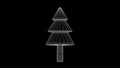 Beautiful illustration of wireframe Christmas tree on plain black background