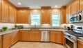 Wonderful kitchen area with honey-colored cabinetry