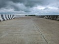 Beautiful image of bridge on river sarayu gonda utter pradesh india Royalty Free Stock Photo