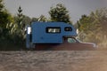 Beautiful image of camping car on the coastside of lake Todos los santos. Taken at autumn in Vicente Perez Rosales national park