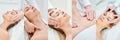 Beautiful image collage of young nice woman having face massage in spa Royalty Free Stock Photo