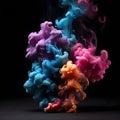 Colorful smoke black background Royalty Free Stock Photo