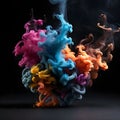 Colorful smoke black background Royalty Free Stock Photo