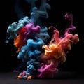 Colorful smoke black background Royalty Free Stock Photo