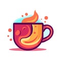 Beautiful image of a cup of hot tea. Coffee cup in flat style