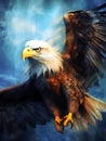 A beautiful image of a dream eagle in a powerful magickal backround.Generative AI Royalty Free Stock Photo