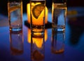 A beautiful image of a glass with mineral sparkling water and a slice of lemon inside Royalty Free Stock Photo