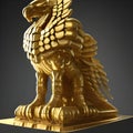 Magnificent aztec statue of a golden griphon Royalty Free Stock Photo