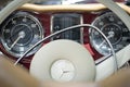 Inside mercedes benz classic car Royalty Free Stock Photo