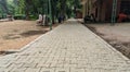 Beautiful image of pathway in a park ludhiana punjab india on 19 july 2020