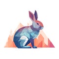 Beautiful image of a rabbit. Cute polygonal rabbit. Hare in triangular style