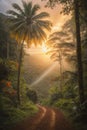 Illustration of rain forest in Costa Rica. Royalty Free Stock Photo