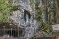 Image of the replica of the Virgin of Lourdes in a natural grotto Royalty Free Stock Photo
