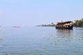 A houseboat in the great lake Royalty Free Stock Photo