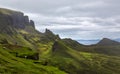 Beautiful image of spectacular scenery of the Quiraing on the Isle of Skye