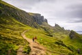 Beautiful image of spectacular scenery of the Quiraing on the Isle of Skye