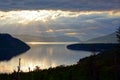 Sun Rays on a Summer`s Morning, Gros Morne National Park, Newfoundland, Canada Royalty Free Stock Photo