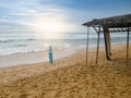 Beautiful image of surboard rental on the ocean beach Royalty Free Stock Photo