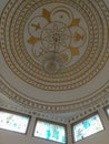 An image of the ceiling of a temple showing signs of all religions in a beautiful way in India Royalty Free Stock Photo