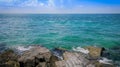 Beautiful immensity of the caribbean sea getting lost in the horizon