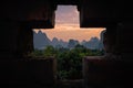 Yangshuo landscape at dusk Royalty Free Stock Photo