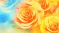 beautiful impressive yellow roses artwork, ai generated image