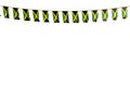 pretty many Jamaica flags or banners hangs on rope isolated on white - any occasion flag 3d illustration