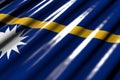 beautiful independence day flag 3d illustration - shining - looking like plastic flag of Nauru with big folds lay diagonal