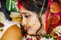 Beautiful Indian bengali bride with vermillion