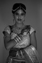 Classic Black and white shot of Indian Bride Royalty Free Stock Photo