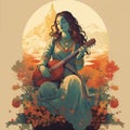 a beautiful Indian classical music poster Royalty Free Stock Photo