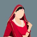 Beautiful Indian fashion bridal illustration art.