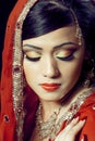 Beautiful indian girl with bridal makeup Royalty Free Stock Photo