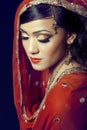 Beautiful indian girl with bridal makeup Royalty Free Stock Photo