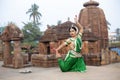 Beautiful indian girl dancer of Indian classical dance Odissi. Incredable india